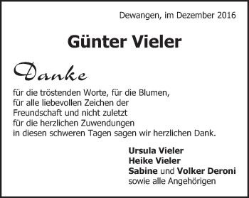 Traueranzeige von Günter Vieler von Schwäbische Post