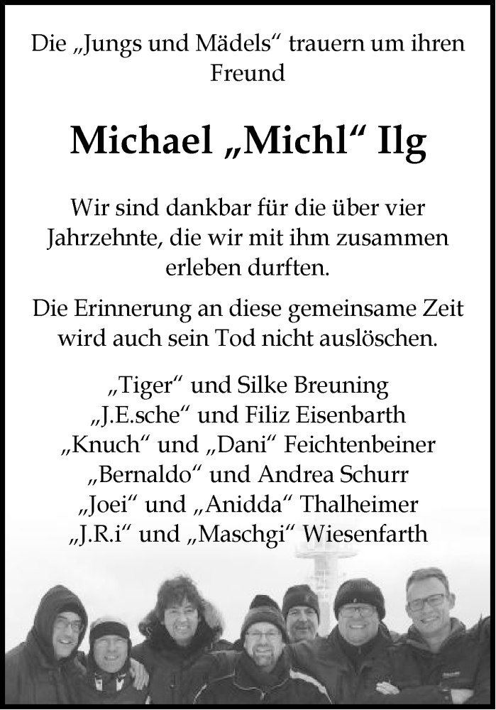  Traueranzeige für Michael Ilg vom 17.12.2016 aus Schwäbische Post