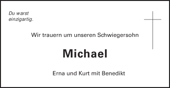 Traueranzeige von Michael Ilg von Schwäbische Post