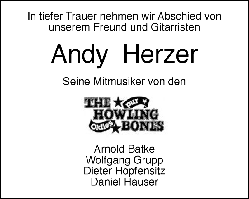  Traueranzeige für Andy Herzer vom 27.02.2016 aus Gmünder Tagespost