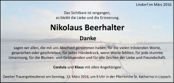 Traueranzeige von Nikolaus Beerhalter von Schwäbische Post