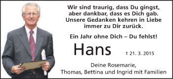 Traueranzeige von Johann-Ludwig Strobel von Schwäbische Post