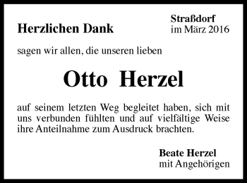 Traueranzeige von Otto Herzel von Gmünder Tagespost