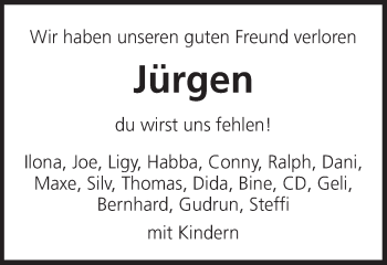 Traueranzeige von Jürgen Löhn von Gmünder Tagespost