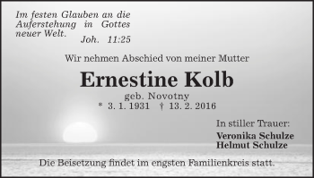 Traueranzeige von Ernestine Kolb von Gmünder Tagespost