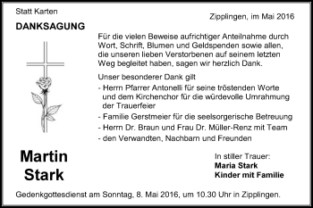 Traueranzeige von Martin Stark von Schwäbische Post