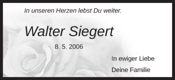 Traueranzeige von Walter Siegert von Schwäbische Post