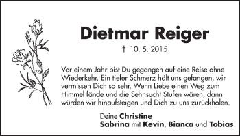 Traueranzeige von Dietmar Reiger von Schwäbische Post