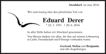 Traueranzeige von Eduard Derer von Gmünder Tagespost
