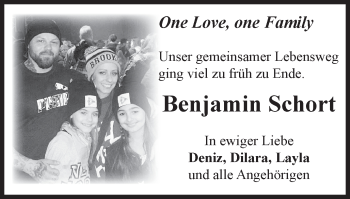 Traueranzeige von Benni Schort von Schwäbische Post