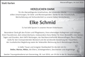 Traueranzeige von Elke Schmid von Schwäbische Post
