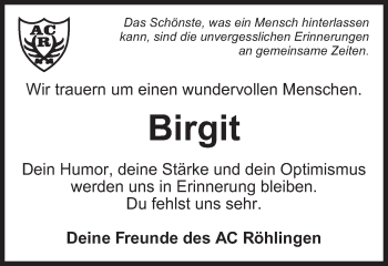 Traueranzeige von Birgit Philipp von Schwäbische Post