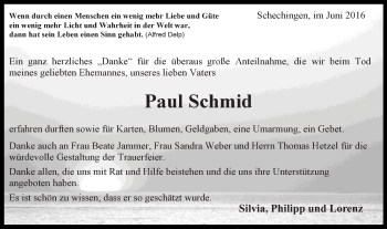 Traueranzeige von Paul Schmid von Gmünder Tagespost