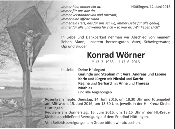 Traueranzeige von Konrad Wörner von Schwäbische Post