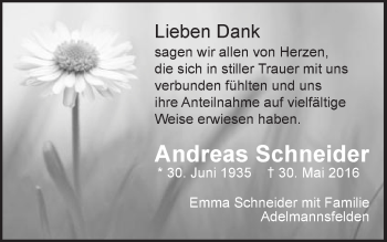 Traueranzeige von Andreas Schneider von Schwäbische Post