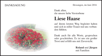 Traueranzeige von Liese Haase von Schwäbische Post