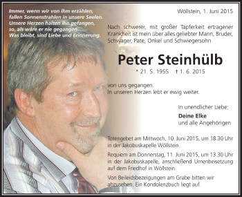 Traueranzeige von Peter Steinhülb von Schwäbische Post