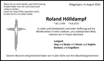 Traueranzeige von Roland Hölldampf von Gmünder Tagespost