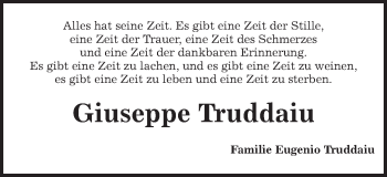 Traueranzeige von Giuseppe Truddaiu von Schwäbische Post