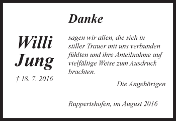 Traueranzeige von Willi Jung von Gmünder Tagespost
