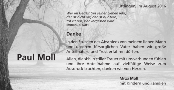 Traueranzeige von Paul Moll von Schwäbische Post