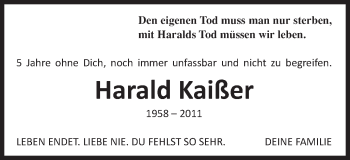 Traueranzeige von Harald Kaißer von Gmünder Tagespost