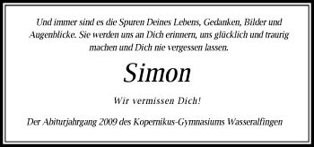 Traueranzeige von Simon Ebert von Schwäbische Post
