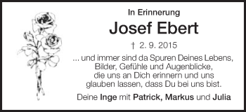 Traueranzeige von Josef Ebert von Schwäbische Post