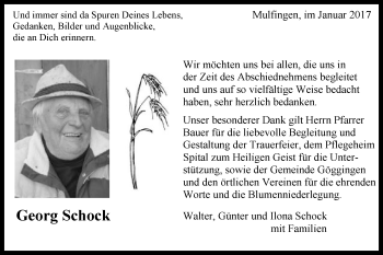 Traueranzeige von Georg Schock 