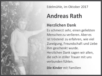 Traueranzeige von Andreas Rath von Schwäbische Post