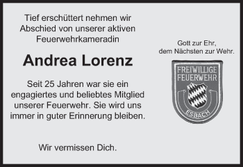 Traueranzeige von Andrea Lorenz von Schwäbische Post