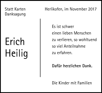 Traueranzeige von Erich Heilig von Gmünder Tagespost
