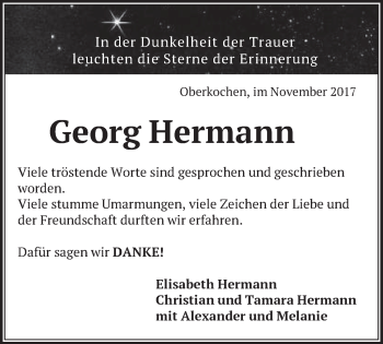Traueranzeige von Georg Hermann von Schwäbische Post