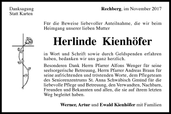 Traueranzeige von Herlinde Kienhöfer