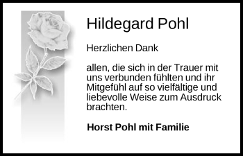Traueranzeige von Hildegard Pohl von Schwäbische Post