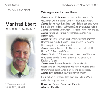 Traueranzeige von Manfred Ebert