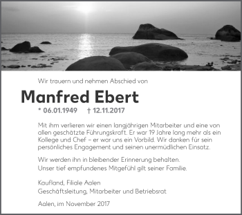 Traueranzeige von Manfred Ebert