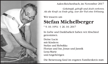 Traueranzeige von Stefan Michelberger von Schwäbische Post