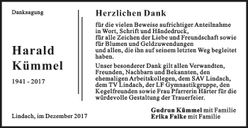 Traueranzeige von Harald Kümmel  von Gmünder Tagespost