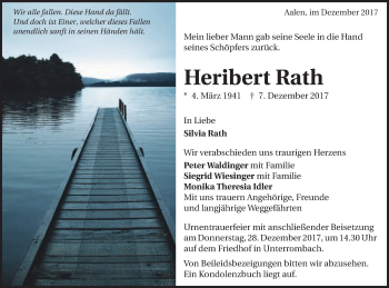 Traueranzeige von Heribert Rath von Schwäbische Post