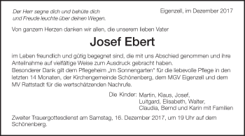 Traueranzeige von Josef Ebert von Schwäbische Post