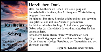 Traueranzeige von Karlheinz Schreg von Gmünder Tagespost