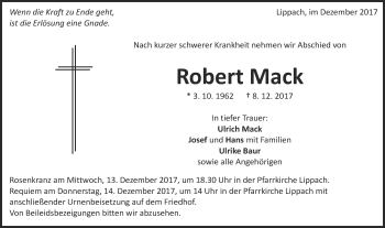 Traueranzeige von Robert Mack von Schwäbische Post