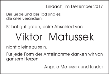 Traueranzeige von Viktor Matussek von Gmünder Tagespost