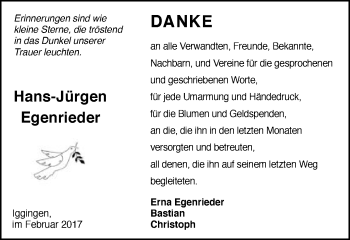 Traueranzeige von Hans-Jürgen Egenrieder von Gmünder Tagespost
