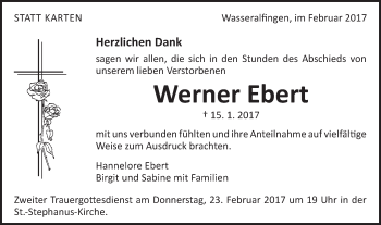 Traueranzeige von Werner Ebert von Schwäbische Post