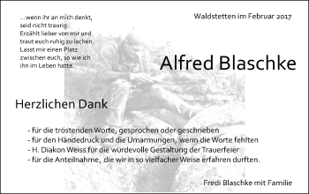 Traueranzeige von Alfred Blaschke