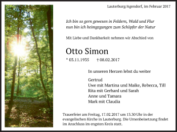 Traueranzeige von Otto Simon von Schwäbische Post