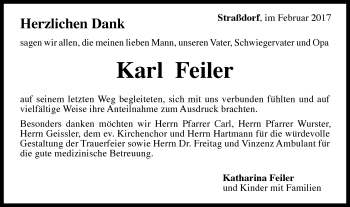 Traueranzeige von Karl Feiler von Gmünder Tagespost