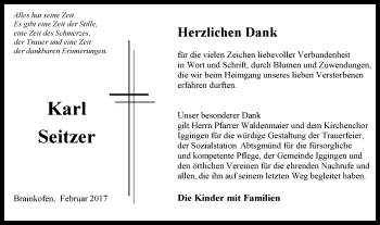 Traueranzeige von Karl Seitzer von Gmünder Tagespost